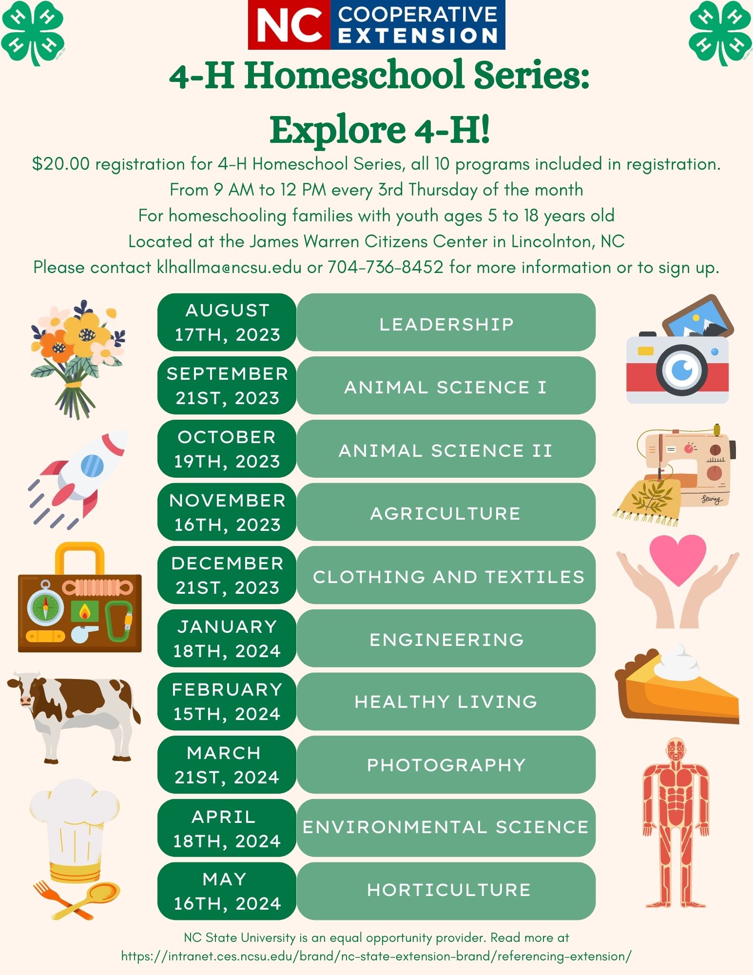 4-H Homeschool Series flyer