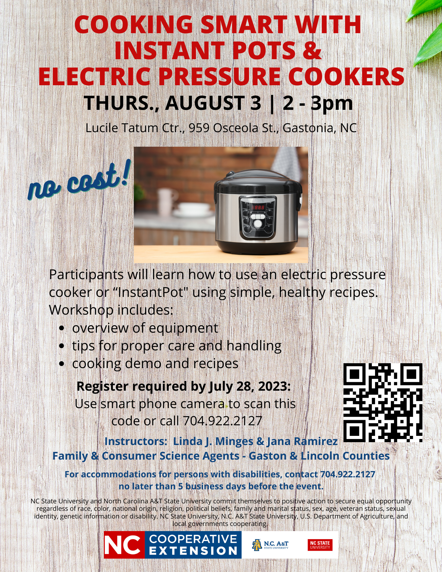 Electric Pressure Cooker Workshop
