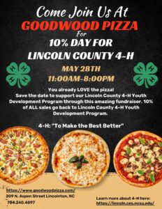 Cover photo for Come Join Us at Good Wood Pizza for 10% Day for Lincoln Co. 4-H