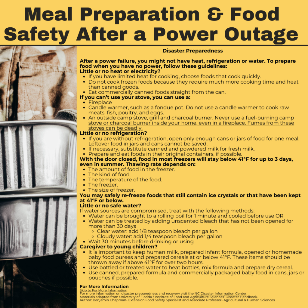 Meal Prep &amp; Food Safety After a Power Outage | N.C. Cooperative 