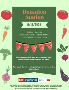 Cover photo for November Donation Station at Lincoln County Farmer's Market