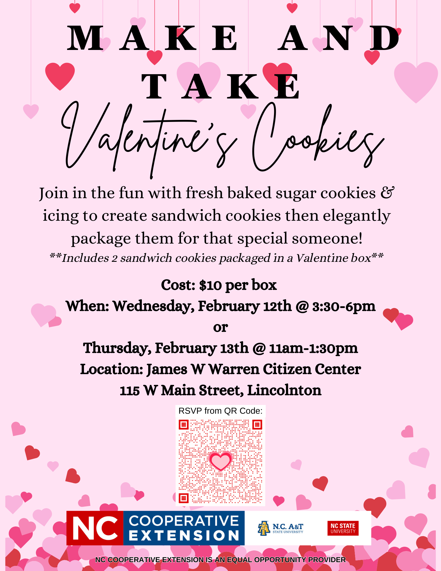 Make & Take Valentine's Cookies Flyer