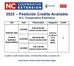 LC Pesticide Course Schedule 2025