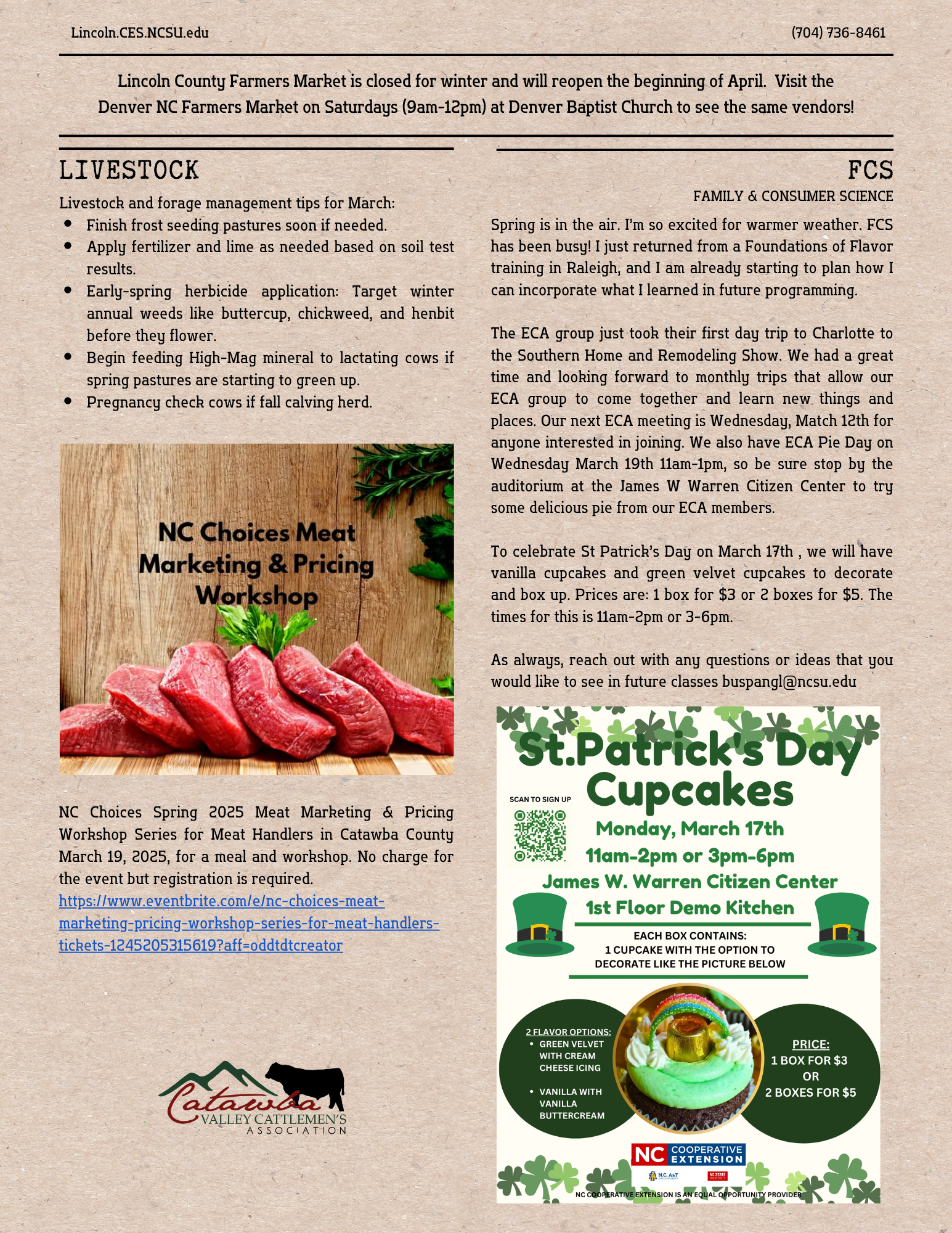 page 3 of March newsletter with Livestock and FCS updates