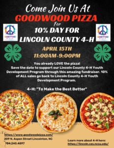 Cover photo for Come Join Us at Good Wood Pizza for 10% Day for Lincoln County 4 - H