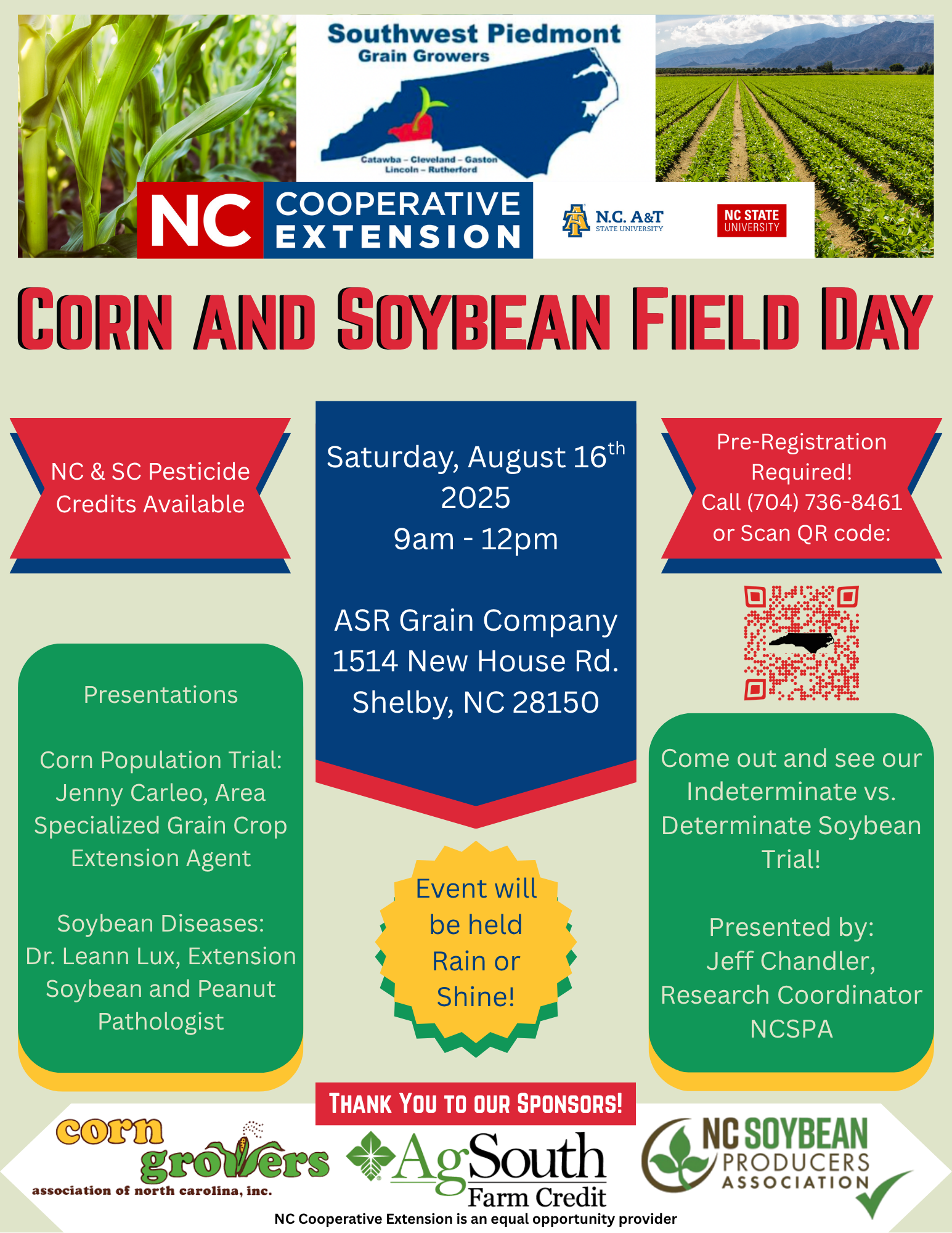 2025 Corn & Soybean Field Day flyer