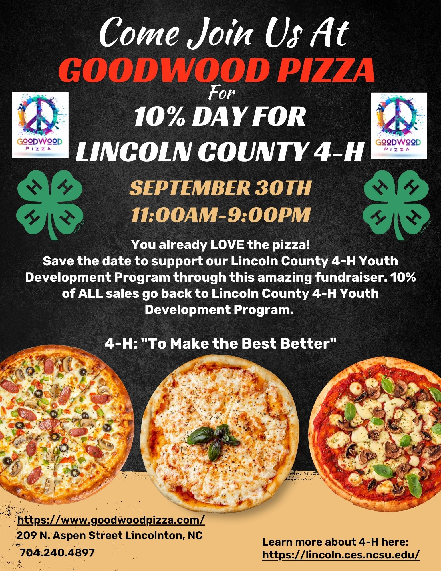 Come join us at Goodwood Pizza